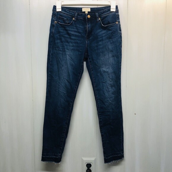 Anthropologie ModCloth Cropped Jeans Raw Hem Medium Wash, Size Medium - Picture 2 of 8